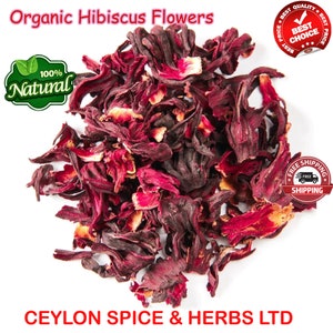 Dried hibiscus flowers, deep red petals in bulk for herbal tea