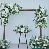White Arbor Flower Arrangement with Orchid,Rose, Peonies and Greenery Wedding Arch Arrangements Wedding Corner Swag Greenery Wedding