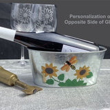Personalized Sunflower Wine Glasses Hand Etched Cocktail Glasses Gift Sixties Lover Martini Sunflower Barware Glass Flower Gift Set of 2