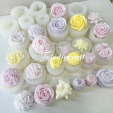 20 Styles Flower Candle Silicone Mold-Rose Sunflower Peony Flower Candle Mold-Flower Petal Resin Mold-Cement Jesmonite Candles Mold