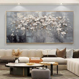 Original Abstract Flower Painting On Canvas Abstract Blooming Flower Painting White Floral Landscape Art Modern Living Room Decor Flower Art