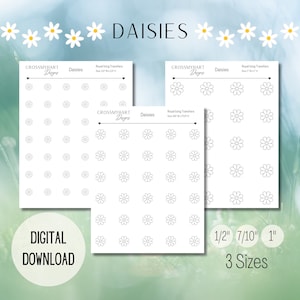 Daisy Royal Icing Transfer Sheet | Daisy Flower Royal Icing Transfers | Daisies Royal Icing Transfers | Digital Download | 3 Sizes