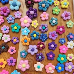 Assorted handmade foam clay flowers, multicolor 3D flower set