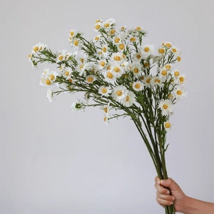 Artificial chamomile-style faux wildflower bouquet with white flowers and yellow centers