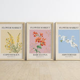 Flower Market Print Set of 3 prints, Digital Download, Flower Market Poster, Trendy Art Prints, Flower Decor Prints, Art Print Set