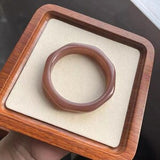 Free delivery - New natural AAA jadeite jade dark white purple flower jade good luck square jade bangle