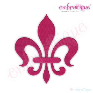 Fleur-de-lis chevron embroidery design with maroon petals and white fill stitch detail