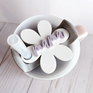 Tumbler Flower Name Plate | H2.0 Name Plate | Custom Tumbler Topper