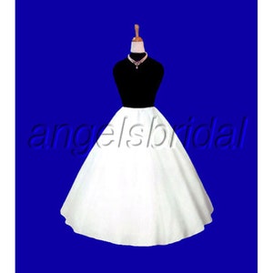 White A-line crinoline petticoat skirt, flared for bridal dress volume