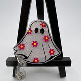 Badge Reel Flower Ghost ID Holder Retractable Nurse Healthcare Reel Clip Medical worker Funny Personalized Cute Custom OT PT Technician