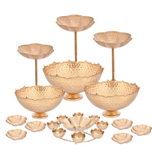 13-piece urli bowl set with central stand and 5 shallow bowls plus small inserts