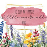 Wildflower PNG Clip Art Bundle Wildflower ClipArt PNG Images High Resolution Floral Design Elements Digital Crafts Projects Flower Clip Art