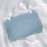 Here comes the bride wedding sign for ring bearer, ring bearer sign, bride entrance sign, acrylic wedding decor, flower girl, bridal party