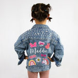 Flower Girl Jean Jacket, Custom Flower Girl Denim Jacket, Flower Girl Jacket Gifts, Bachelorette Flower Girl Denim Jacket, Jean Jacket Gifts