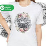 Dance Shirt, Flower Disco Ball, Dance Tee, Dance Class Shirt, Dancer Gift, Dance Event Shirt, Express Delivery Available, Fast Delivery, 06