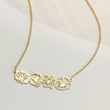 Birth Flower Necklace ¥ Combined Birth Flower Necklace ¥ Bridesmaids Gift ¥ Birth Flower Jewelry ¥ Birth Month Necklace ¥ Combined Bouquet