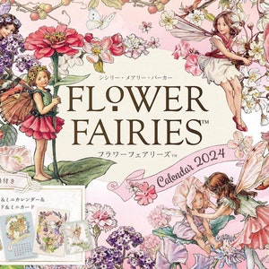 Flower fairies calendar 2024 wall hanging with pink floral cover and fairy illustrations