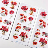 Poppies Clear Stickers