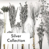 Silver Dried Flowers, Silver Bouquet Flowers, Silver Pampas, Silver Centerpiece, DIY Wedding Bouquet, Silver Cake Topper, Mini Dried Flowers