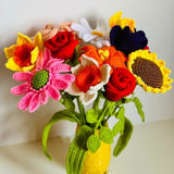 Crochet Flowers Bouquet PDF Pattern (rose, daffodil, sunflower, lily, Daisy, Crocus, Gerbera