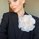 Extra Large Flower Brooch, Silk Rose Large Brooches, Handmade Floral Shoulder Pin for Women