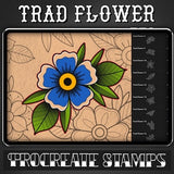 Traditional Flower Tattoo Procreate Stamp - Set 1 | 25 Trad Floral Flower Brush Stamps for Procreate - Tattoo Artist | Tattoo Designs