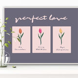 Cyber Sale + BUY 1 GET 1 FREE Instant Download Printable Tulips Wall Art. Floral Print with Text.