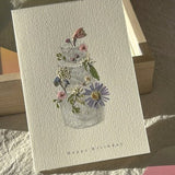 Pressed Flower Birthday Card / Floral Birthday Card / Birthday Cake