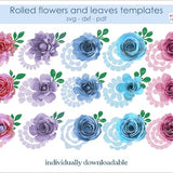 Rolled flower svg, svg files for cricut, digital download, digital paper Svg, Pdf