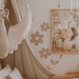 Rattan flower | Rattan Wall Decor |Nursery decor wooden flowers| Rattan Daisy Flower Set | Girls Bedroom | wooden flowers