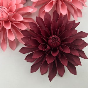 Mini Dahlia 3 Template Paper Flower Small/Medium/Large PNG SVG DXF Studio3 Wedding Party Birthday Decor
