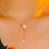 Sakura Flower Japanese Pendant Necklace, Beautiful 925 Sterling Silver Flower Necklace, Pink Cherry Blossom Pendant, Pink Floral Pendant