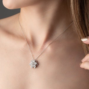 Spinneer Lotus Flower Necklace - Silver Anxiety Necklace - Lotus Flower Necklace -Adjustable Necklace -Stress Relieving Necklace -Lotus Gift