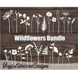 Beautiful Wildflowers SVG Bundle, Laser Cut Flowers, Glowforge and Cricut Files, Laser Cut Plants, Vector Flowers SVG, Wood Flower Bouquet
