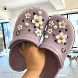 Daisy&Pearls 14pcs shoes charm / Luxury charm for crocs / Gift for mom / Christmas gift/ Flower crocs Accessories