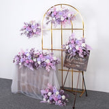 Wedding Backdrop Decoration Floral Arrangement Custom Artificial  White Purple Rose Flower Row Props for Home Party Stage Arch  Decor