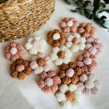 10 Pieces Small Daisy Flowers, Flower Cardigan, Mini Flowers For Sweater, Gift For Her, Handknit Flowers, 3D Daisy Flowers, Crochet Flower