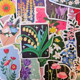 5 Flower Paintings Waterproof Matte Stickers for Water Bottles Laptops Notebooks FREE DELIVERY!