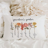 Mothers Day Gift, Grandma Mother's Day Gift, Personalize Grandma's Garden Pillow, Grandma Gift, Nana Gift, Birth Month Flower, Nanas Garden