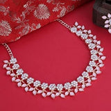 Free delivery; luxury American diamond artificial flowers jewellery set.gifts for mother.best jewellery for girls, womens