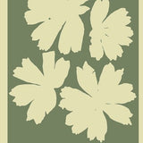 Art calendar cover with cream floral pattern on muted green background