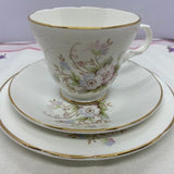 Crown Trent Pink Flowers Fine Bone China Trio Cup Saucer Plate or Gift Box