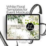 WHITE FLORA - Event styling, Party backdrop, Event planning, png template, Wedding Flowers, Event decor, wedding planning, Wedding mockup
