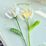 White Daisy Flower Crochet Pattern, Crochet Flower Bouquet Pattern, Crochet Flower Pattern, Wedding Flower