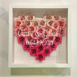 Ombre Heart Shaped Flower Box | Customized Cardstock Shadow Box | Mother's Day, Anniversary, Birthday, Baby, ValentineÕs, Christmas, Newborn