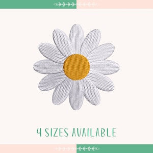 Mini Daisy Flower Embroidery Design, Floral Embroidery, Cute Daisy Flower, Instant Download, Mini Flower Embroidery Design