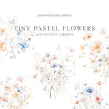 Tiny Pastel Floral Clipart - Watercolor Clipart - Watercolor Floral Clipart - Wedding Clipart - Scrapbooking Clipart - Premade Clipart