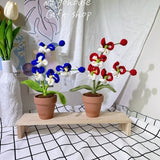 Handmade crochet Butterfly Orchid potted ornaments, immortal flowers, housewarming gift, finished product, Phalaenopsis