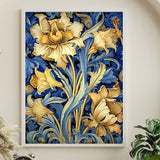 William Morris Style Art Nouveau Print, Flower Prints Art Prints Downloadable Art Vintage Botanical Print Blue Prints Set of 5