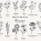Birth Flower Bouquet Download Month Flower Download Editable Birth Month Flower Bouquet Gift Unique Handmade Birthday Flower